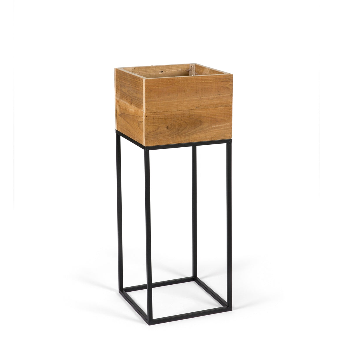 Maceta de suelo de madera rústica