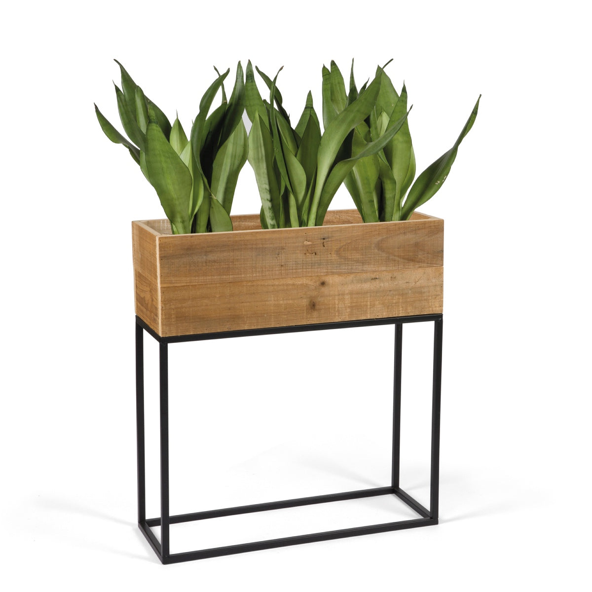 Jardinera de suelo de madera rústica