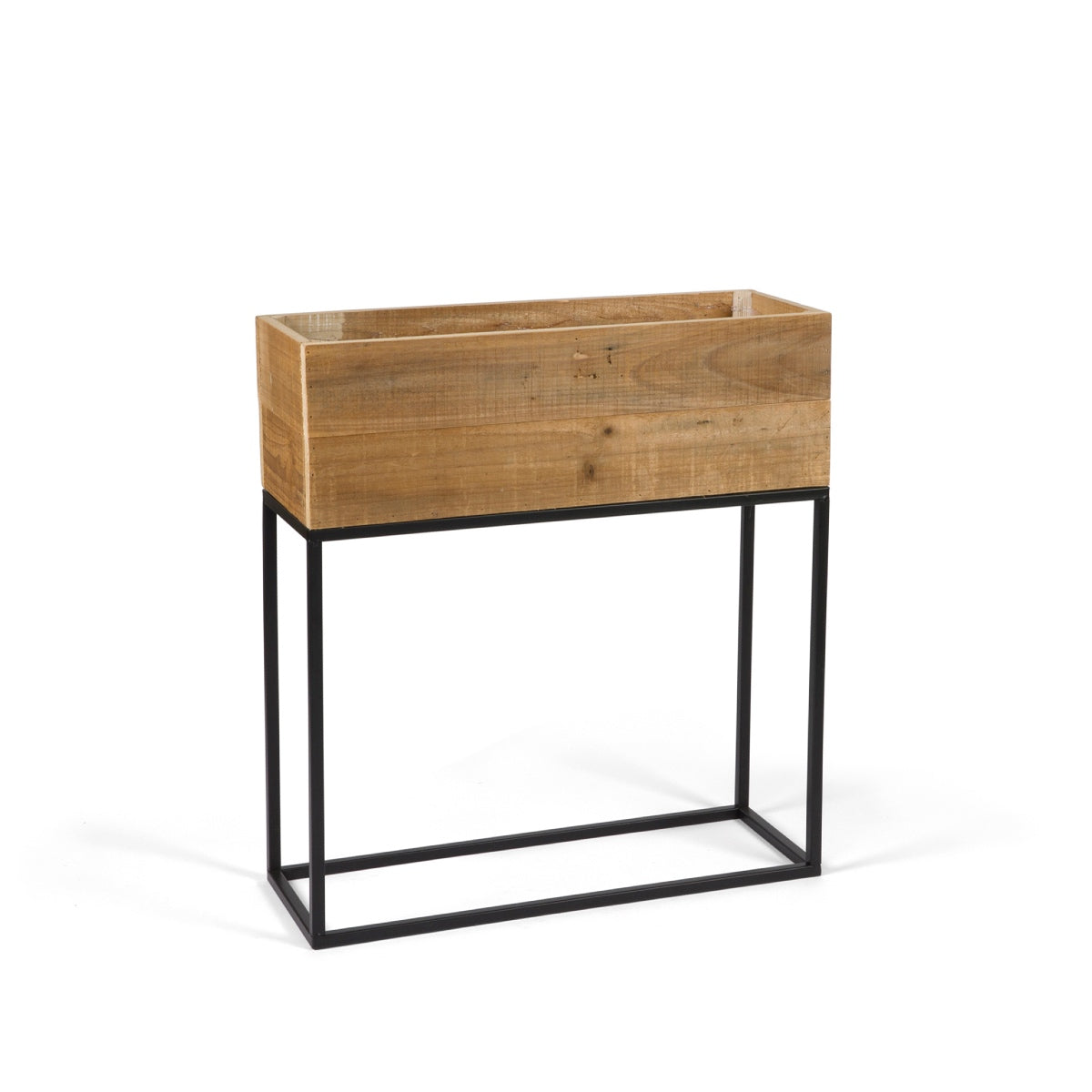 Jardinera de suelo de madera rústica