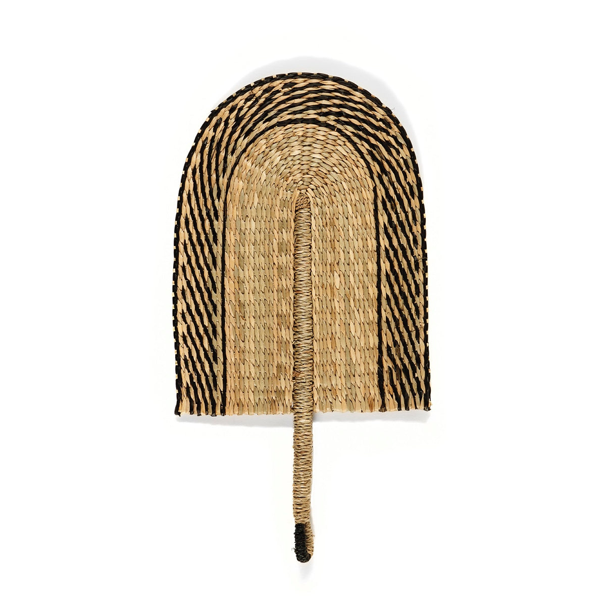 Figura decorativa abanico de fibra natural negro