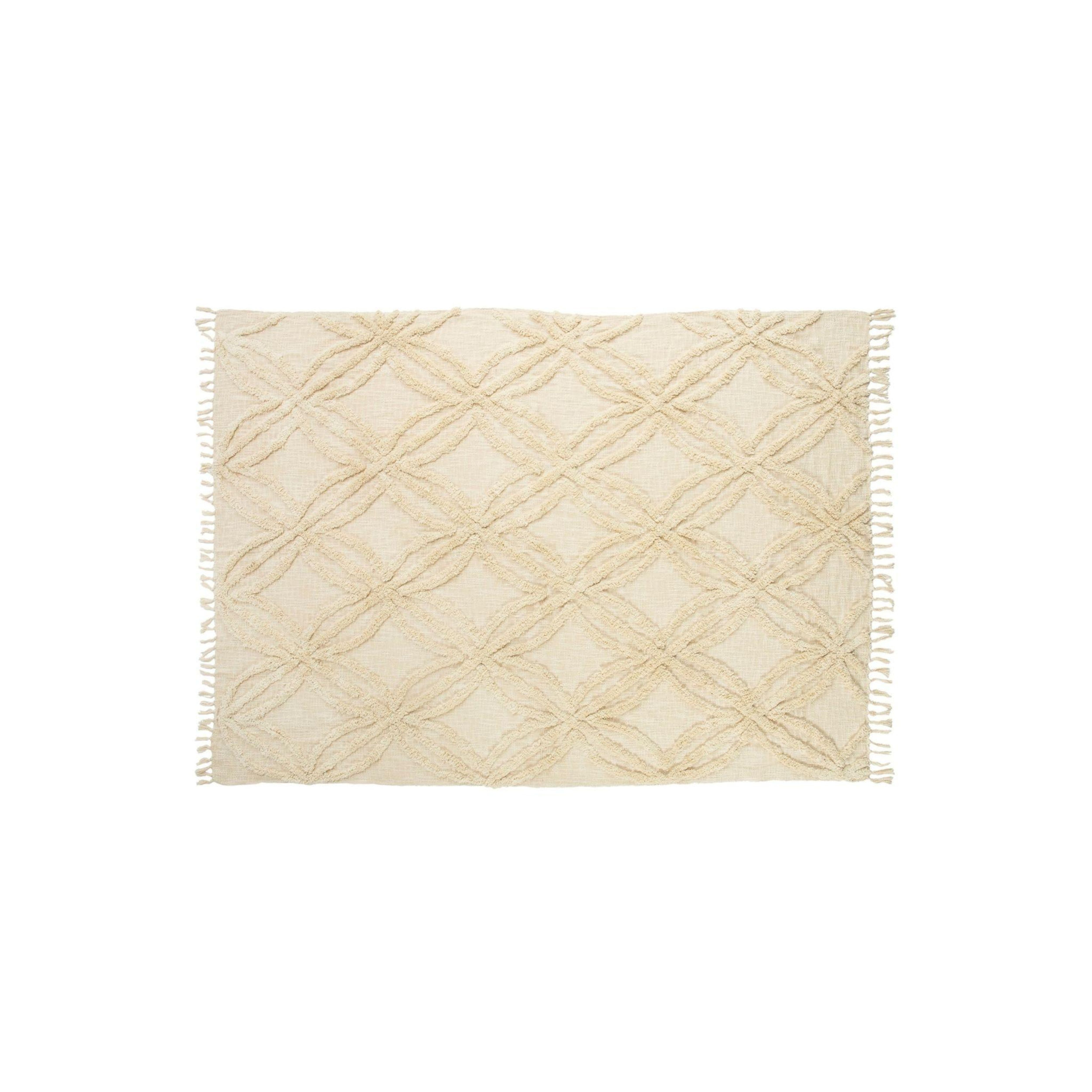 Manta beige para cama de algodón 130x170 cm