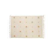 Manta beige con flecos de algodón 130x170 cm