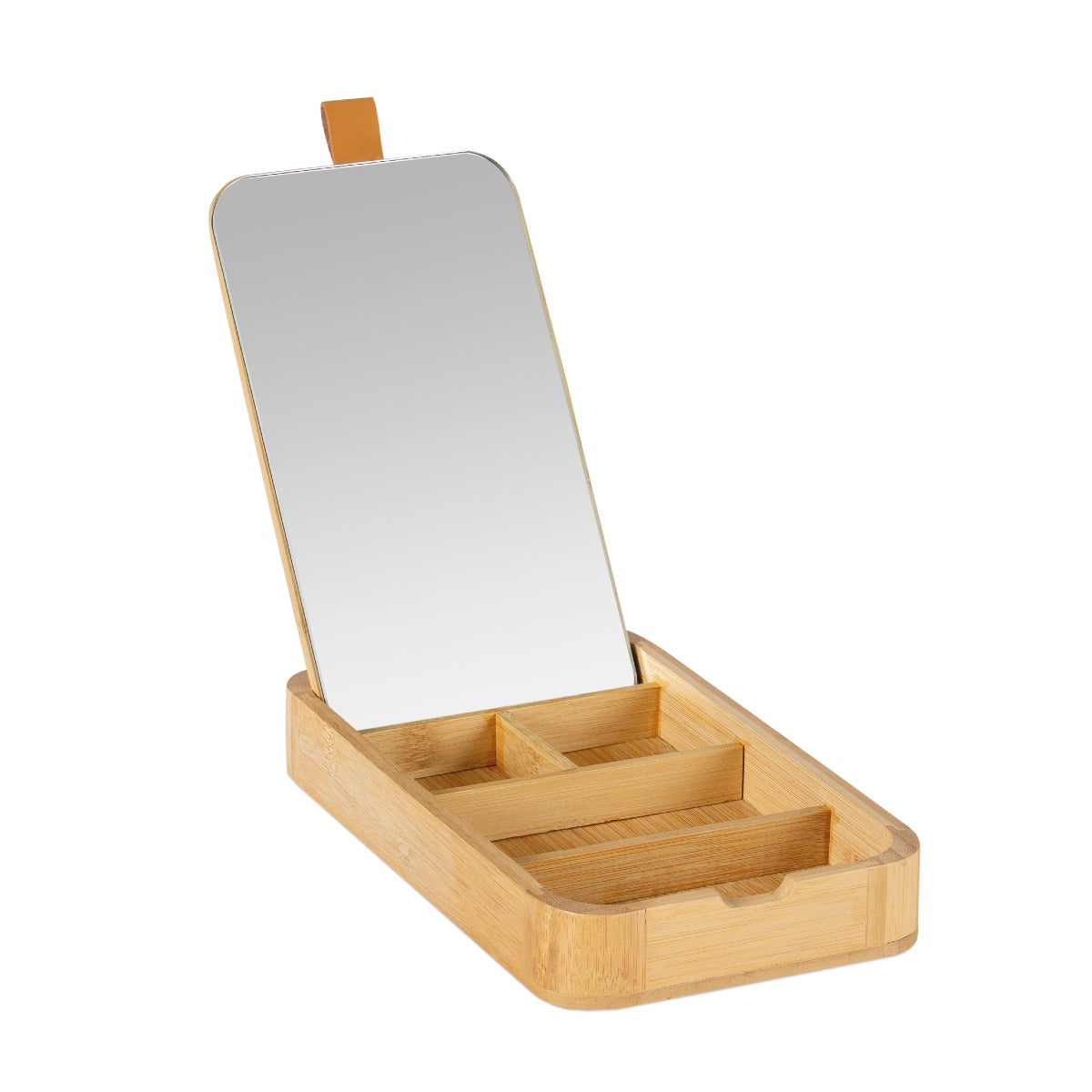 Joyero espejo de madera beige