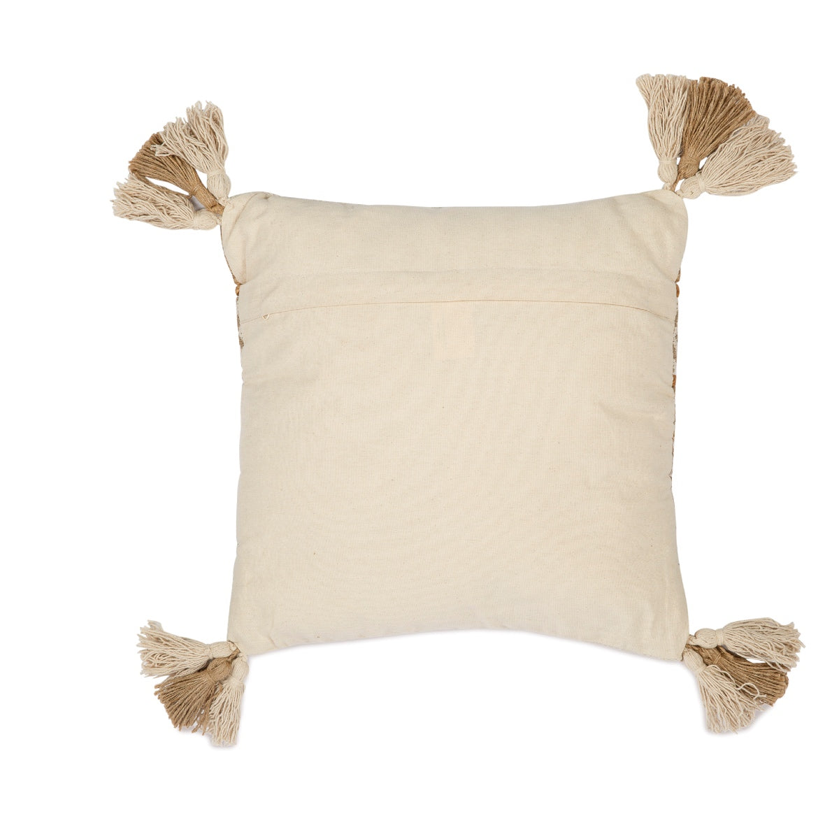 Cojín de salón de fibra natural beige étnico