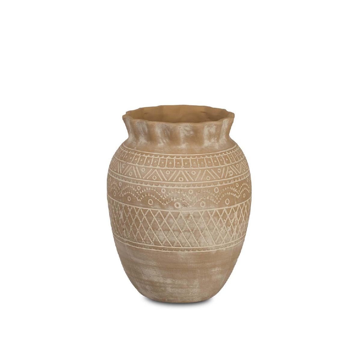 Jarrón de cerámica beige Binibeca