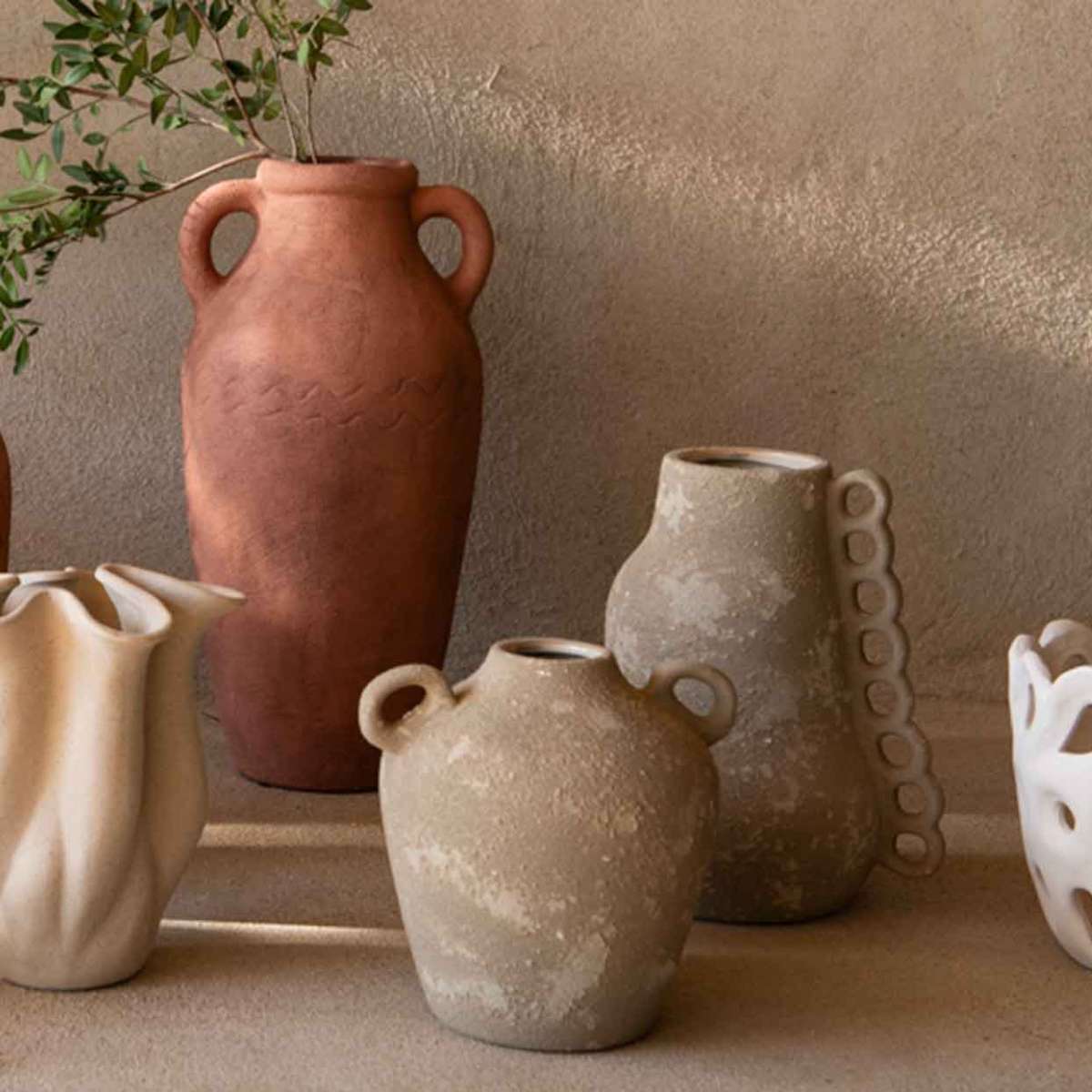 Jarrón decorativo de cerámica Atacama marrón 23 cm