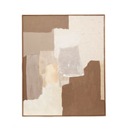 Cuadro abstracto tonos tierra Habana con marco de madera natural 90x120 cm