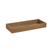 Bandeja decorativa de madera rectangular marrón