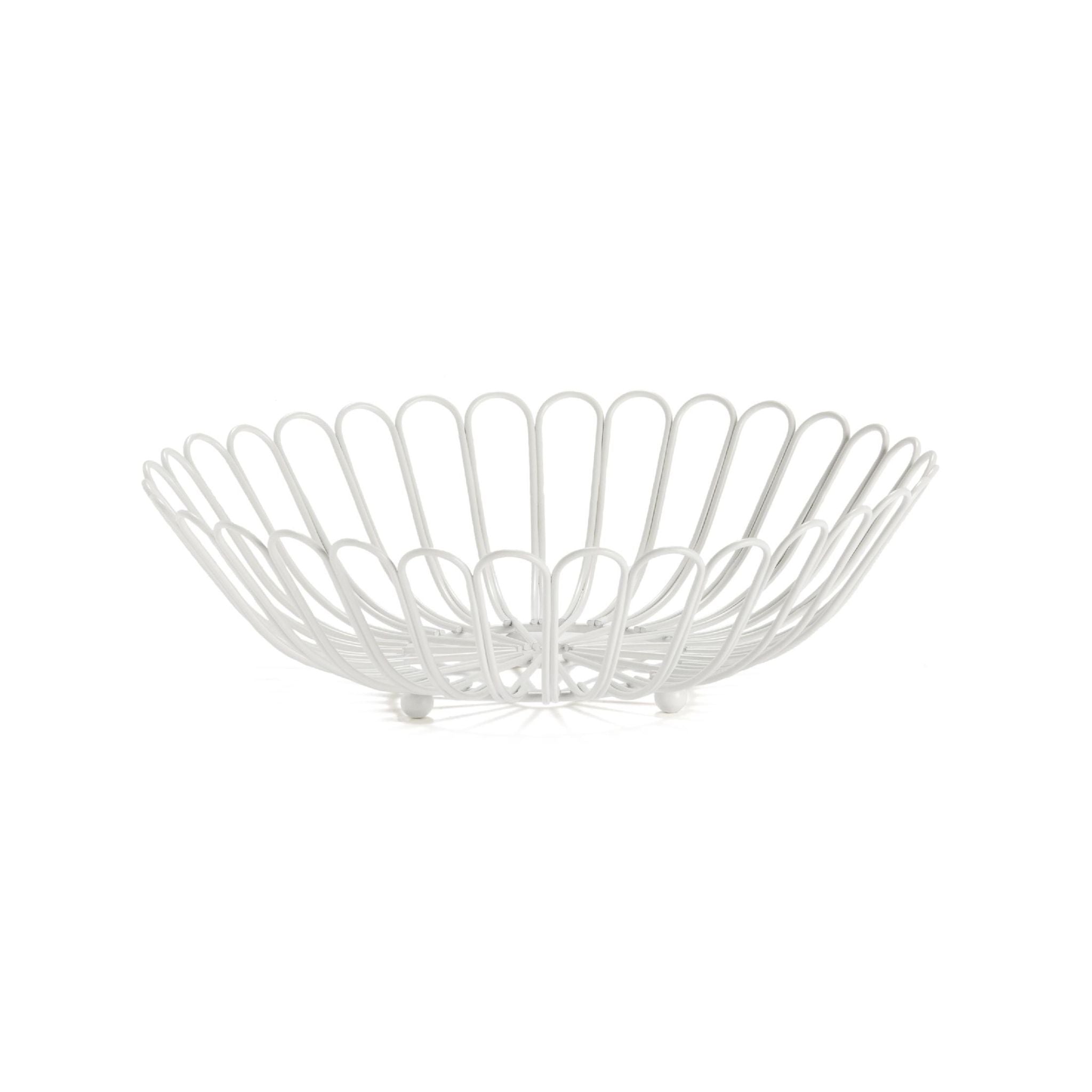 Centro de mesa para fruta blanco de metal
