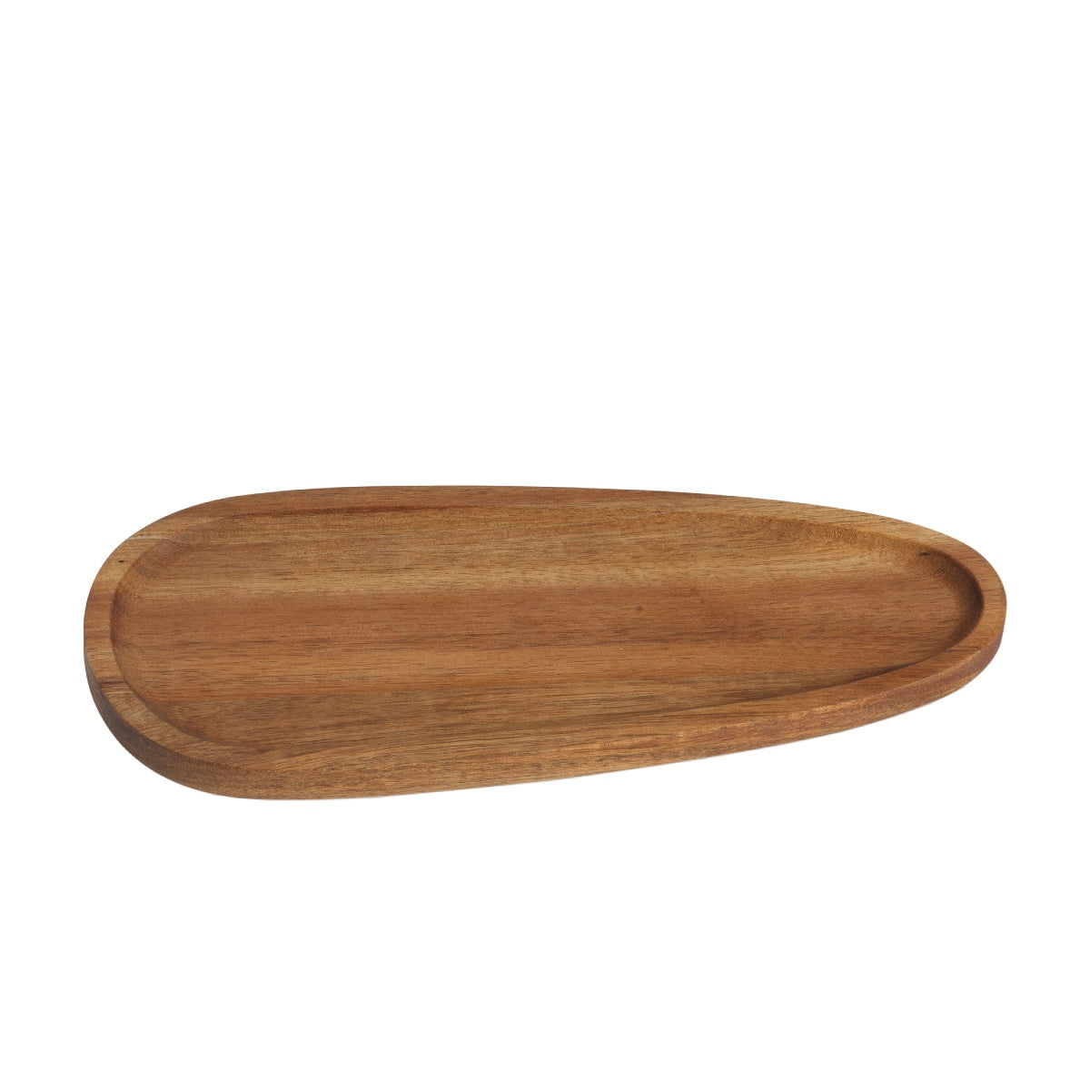 Bandeja decorativa alargada de madera de acacia