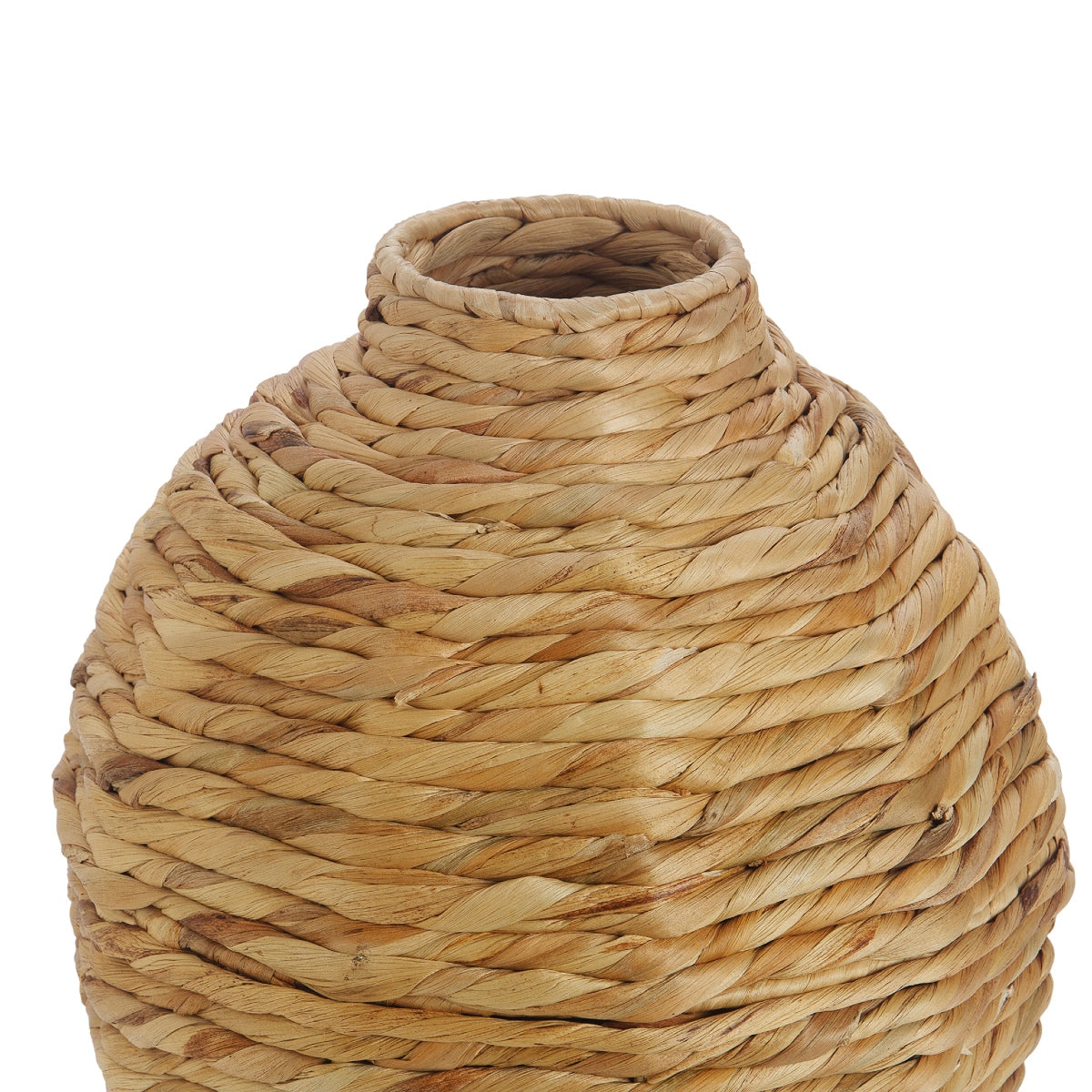 Florero decorativo de fibra natural