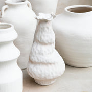 Jarrón decorativo de cerámica blanco Santorini