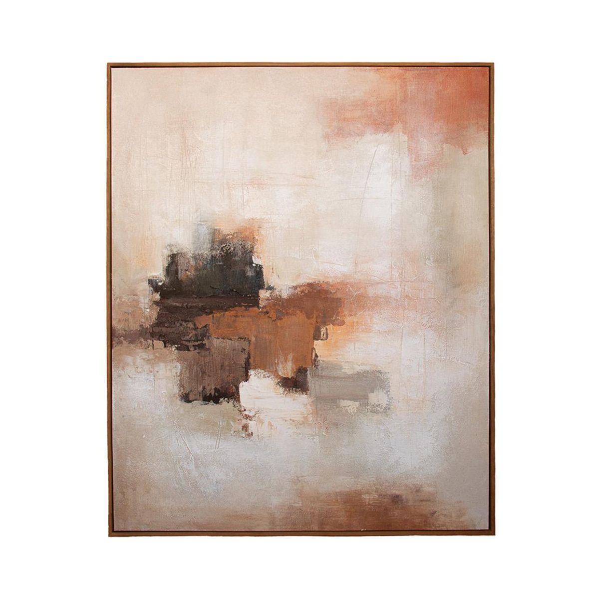 Cuadro abstracto en tonos tierra y rosa Andrea House