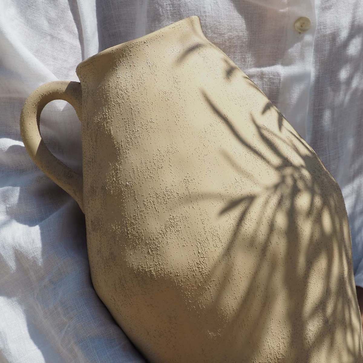 Jarrón gres beige Masaka 25 cm