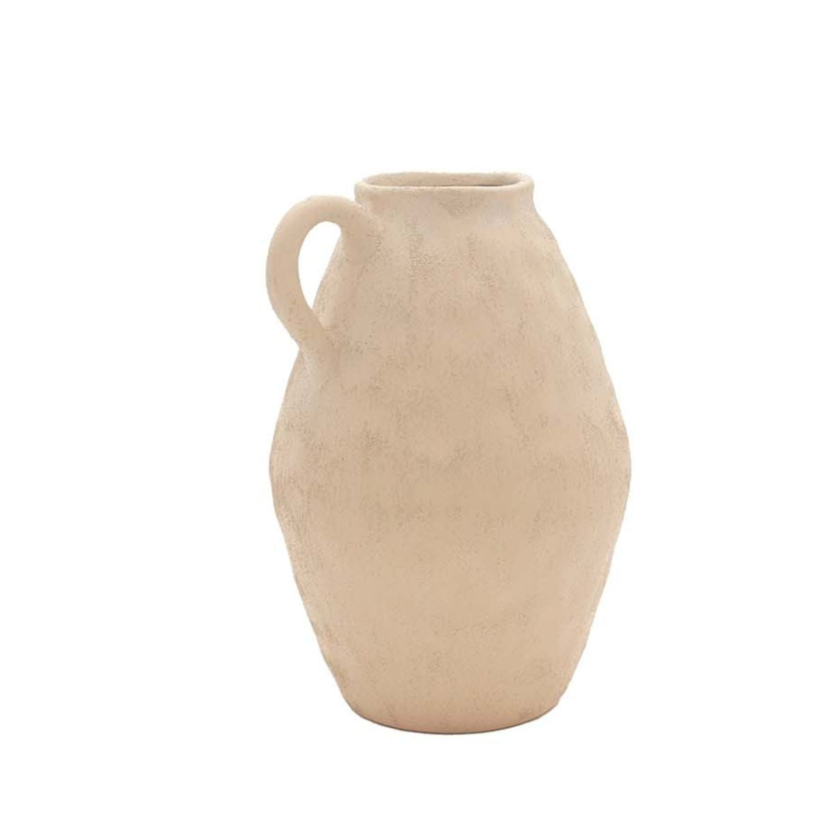 Jarrón beige de gres grande Masaka 30 cm