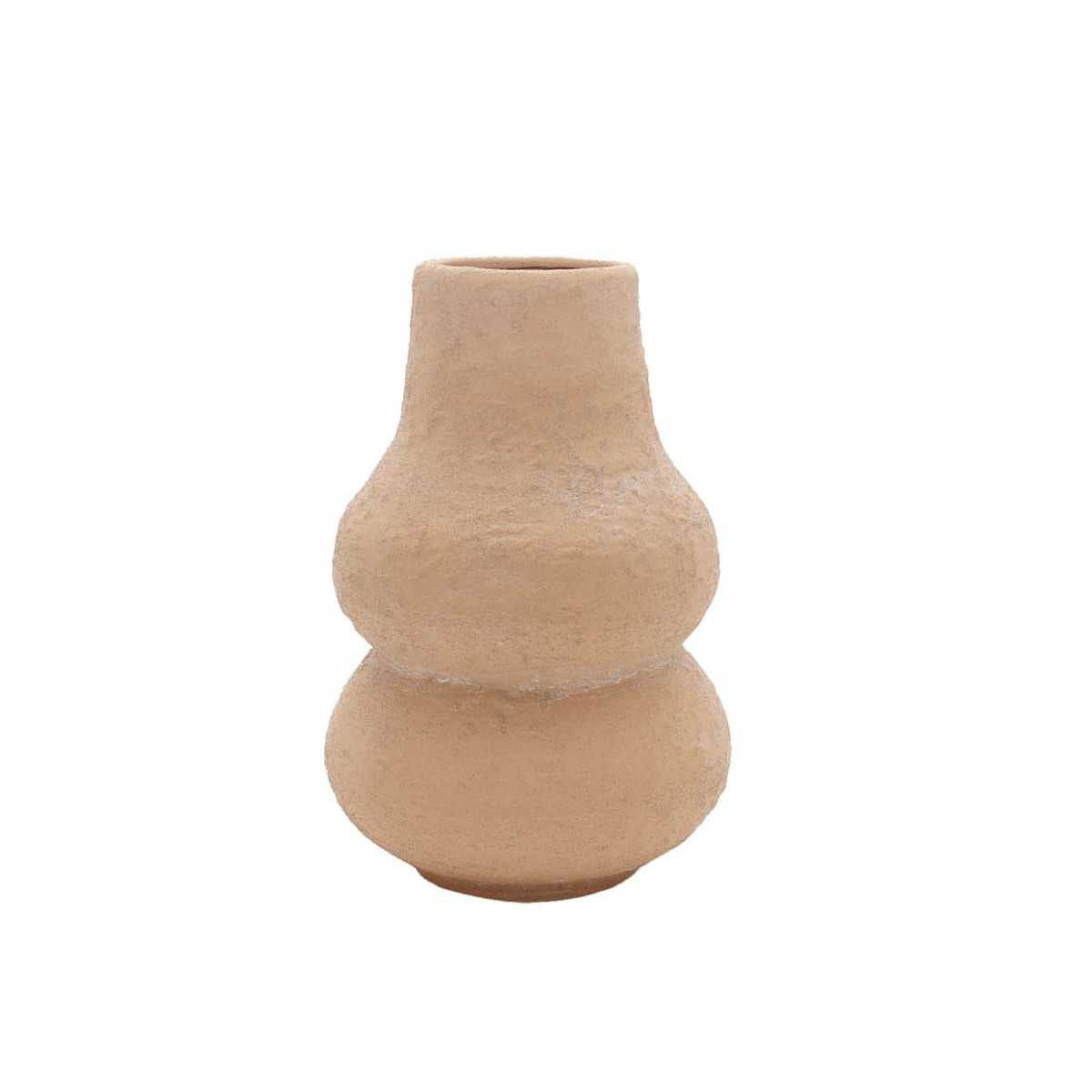 Jarrón decorativo de gres Kaoma beige 35 cm