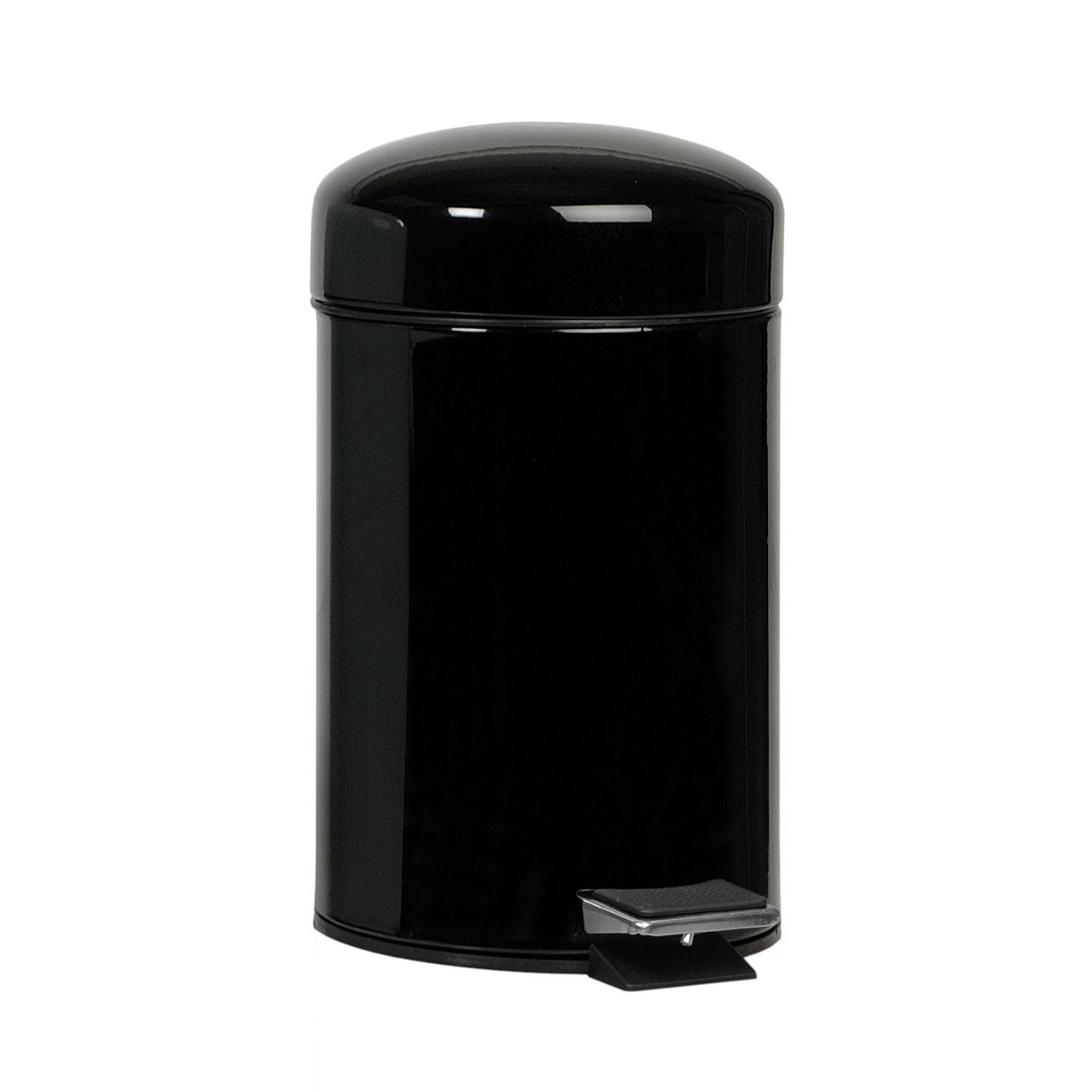 Papelera de baño de metal negra industrial