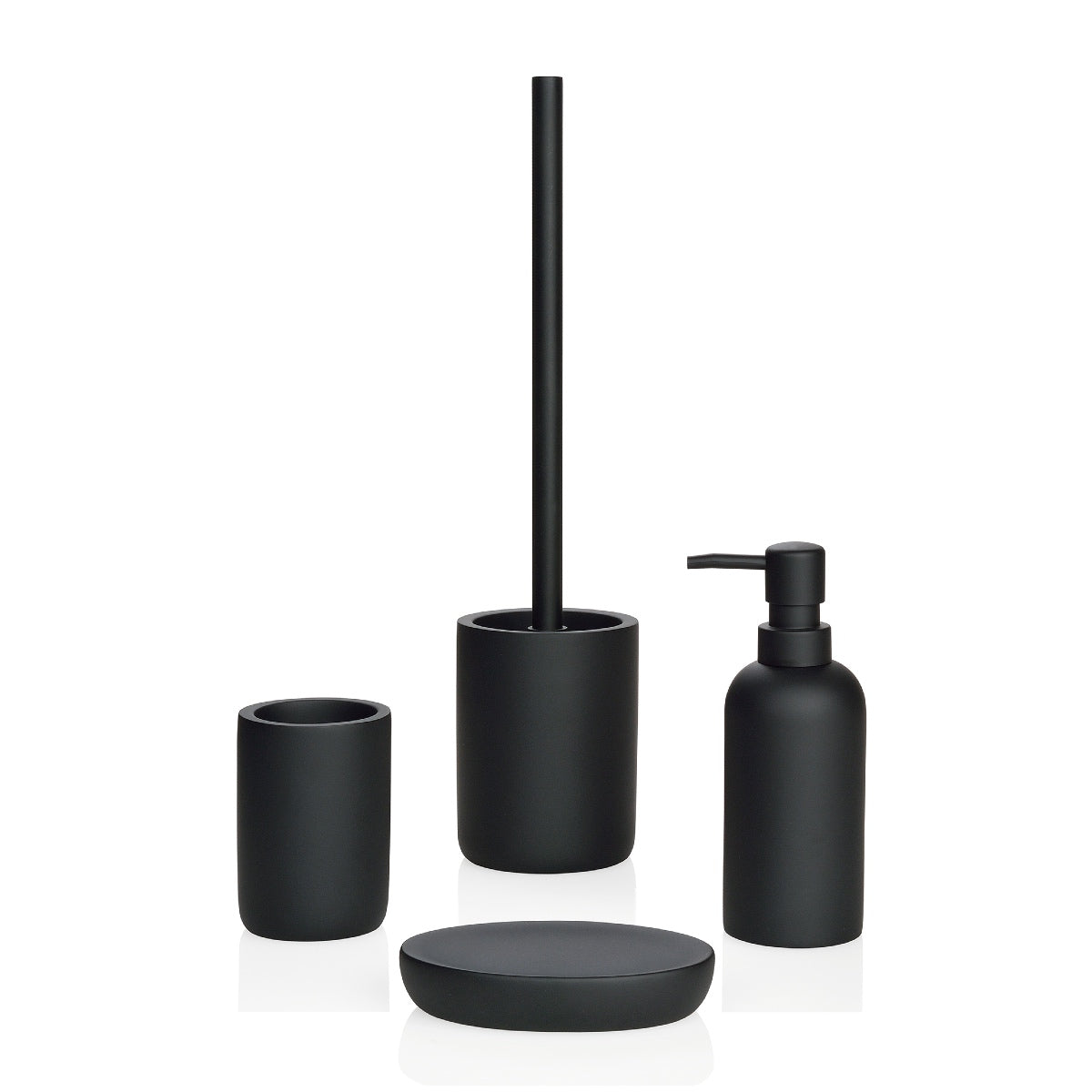 Escobilla de baño negra de plástico