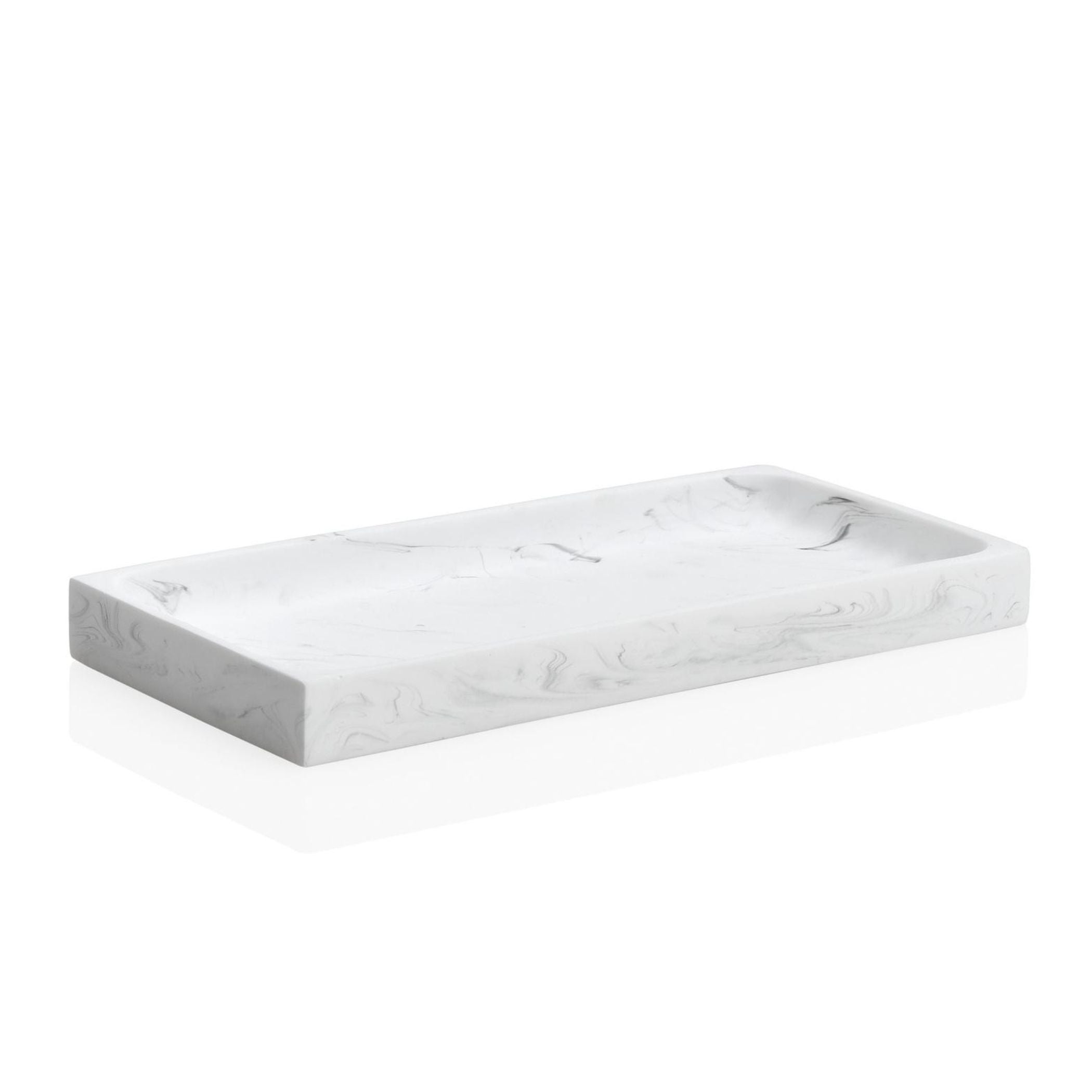 Bandeja de cuarto de baño de mármol blanca