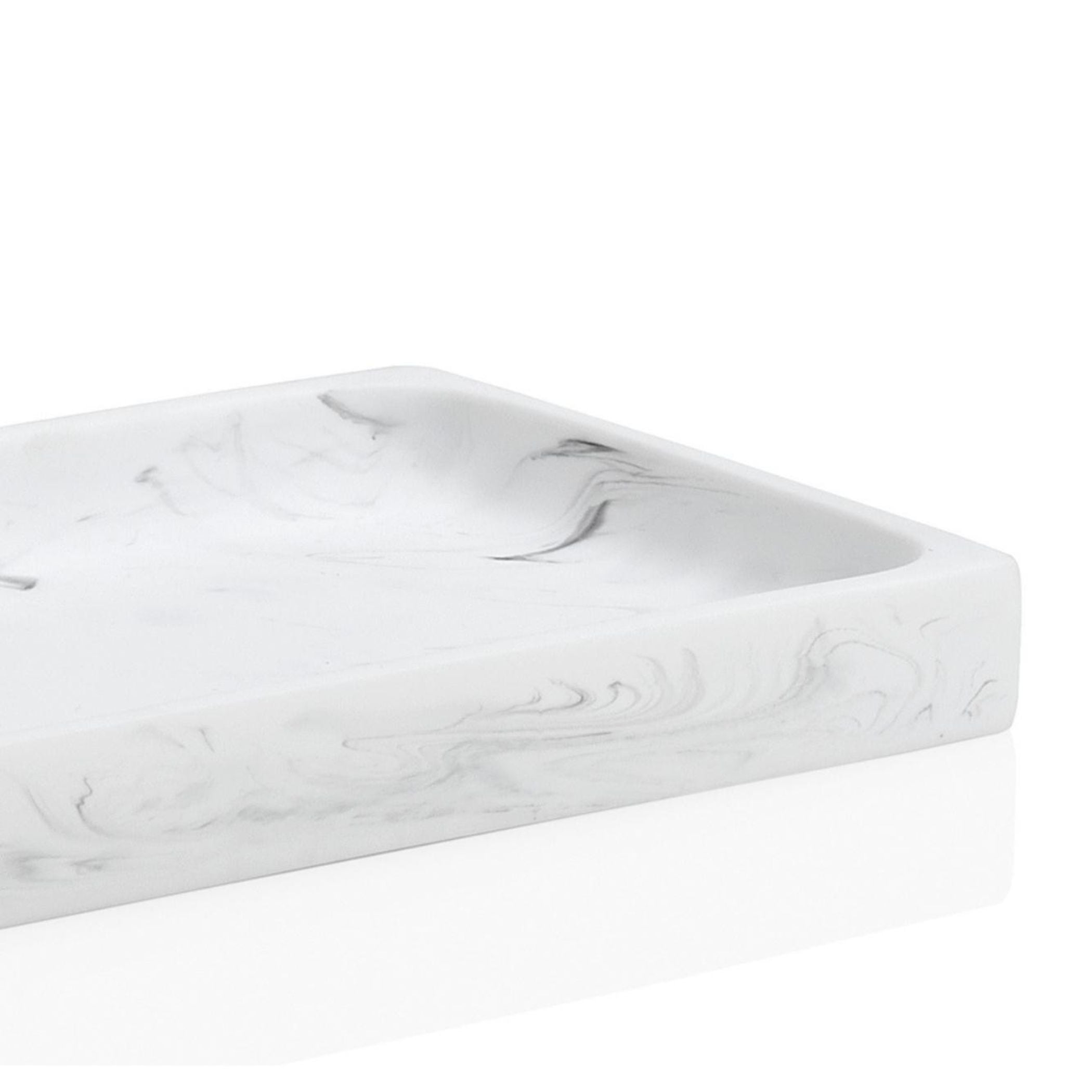 Bandeja de cuarto de baño de mármol blanca