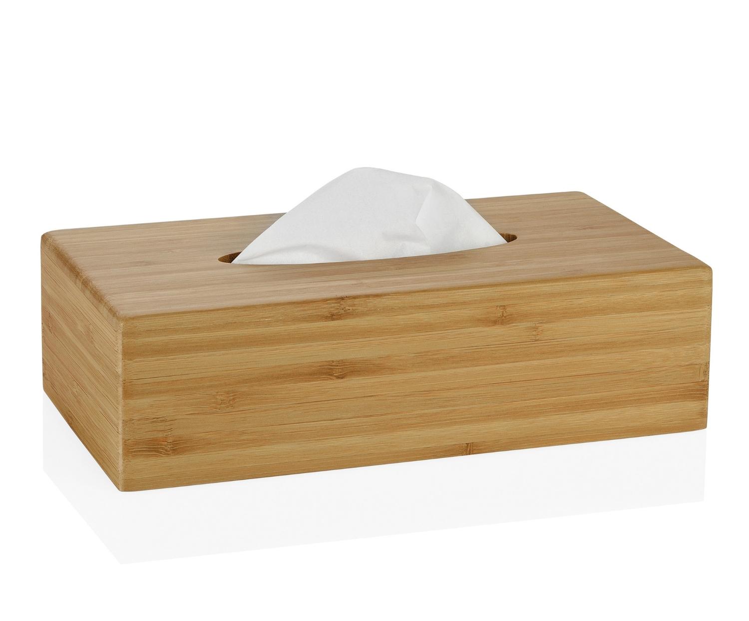 Caja de pañuelos de bambú