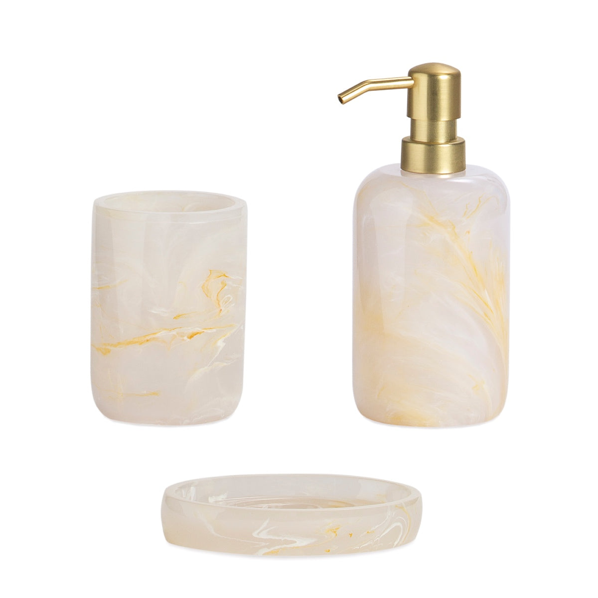 Portacepillos de baño efecto nácar clásico blanco