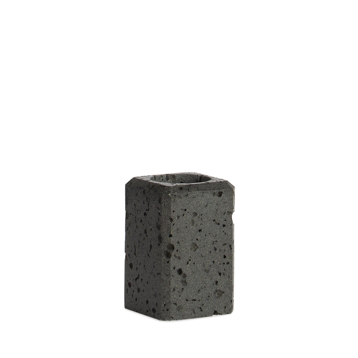 Portacepillos de baño de mármol travertino negro