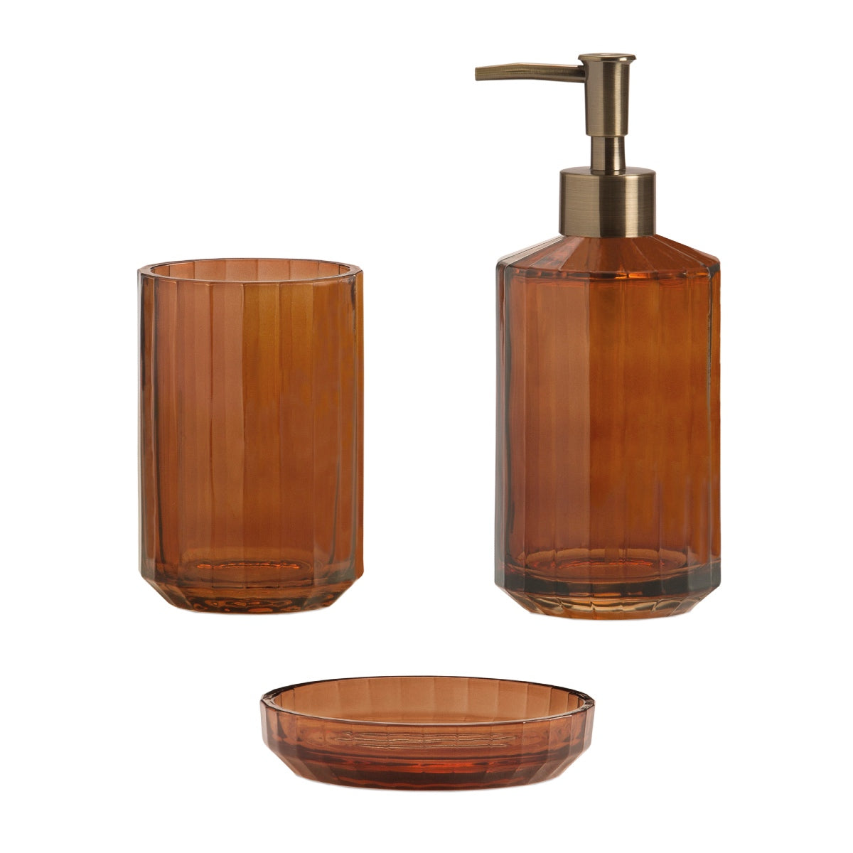 Portacepillos de baño de cristal marrón