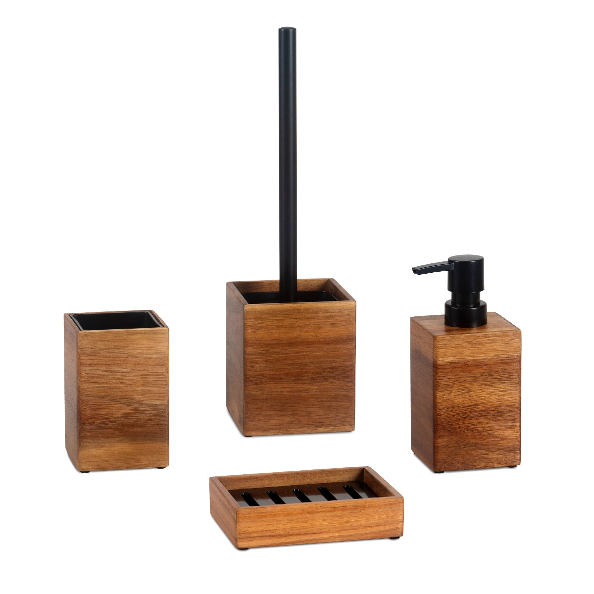 Jabonera de baño de madera natural