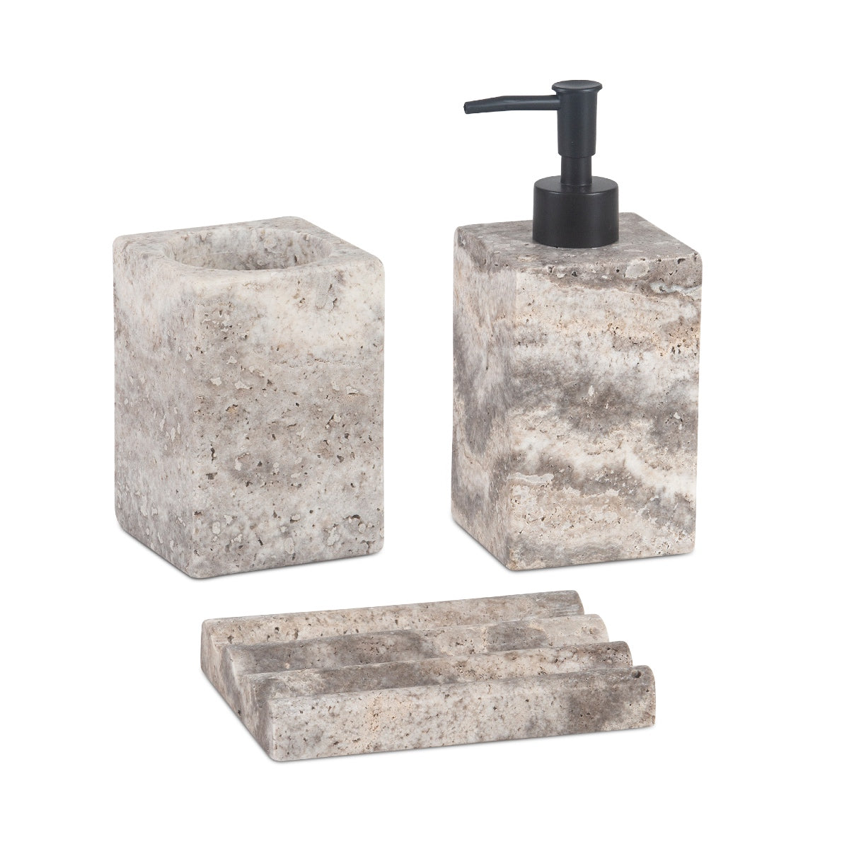Portacepillos de mármol gris