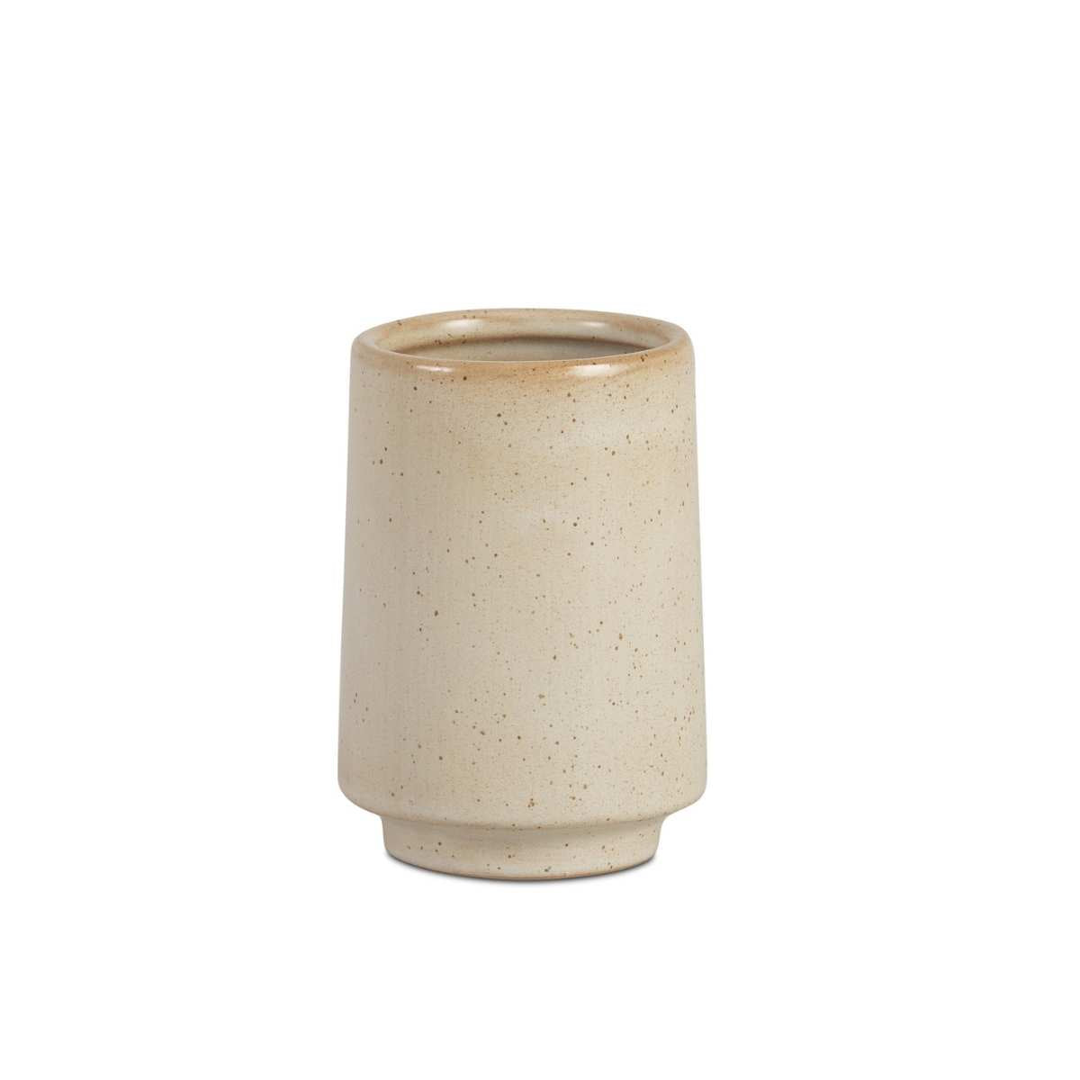 Portacepillos de cerámica beige