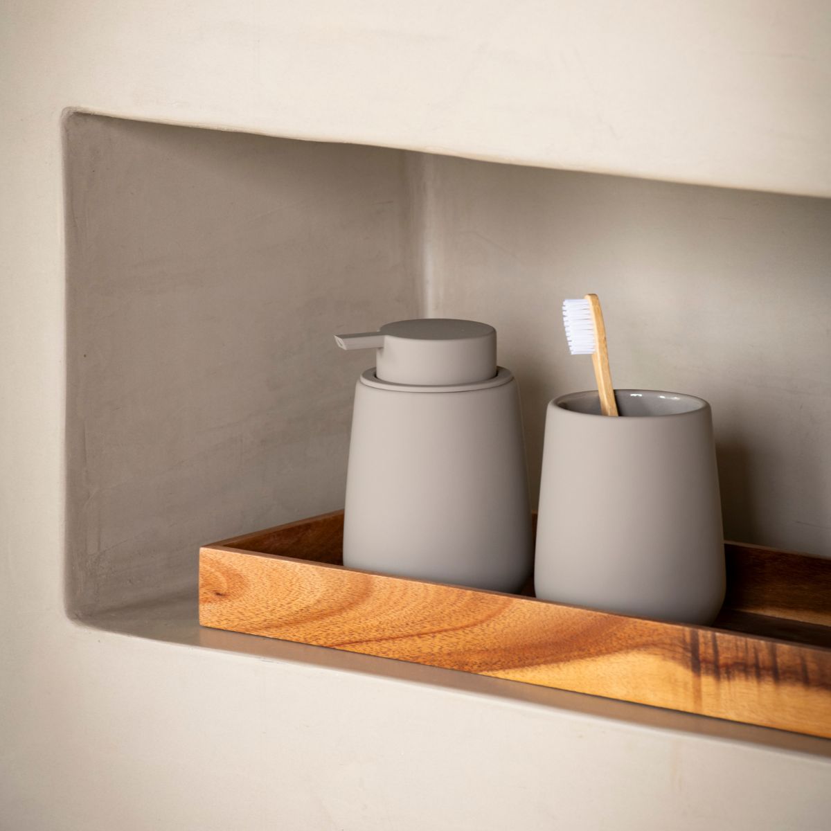 Set de baño de cerámica dolomita gris