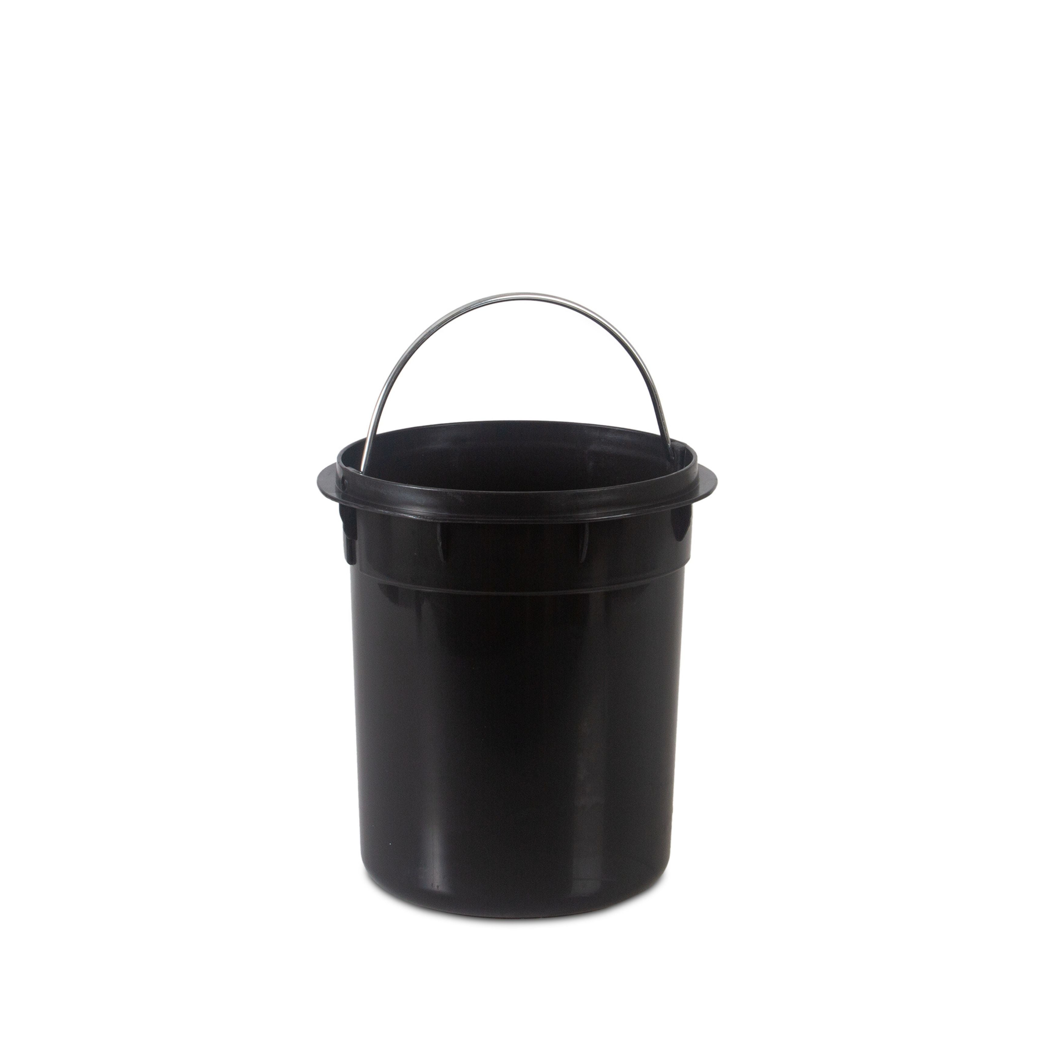 Papelera de baño negra de metal moderna