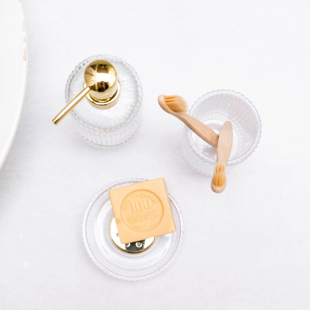 Portacepillos de cuarto de baño de cristal clásico