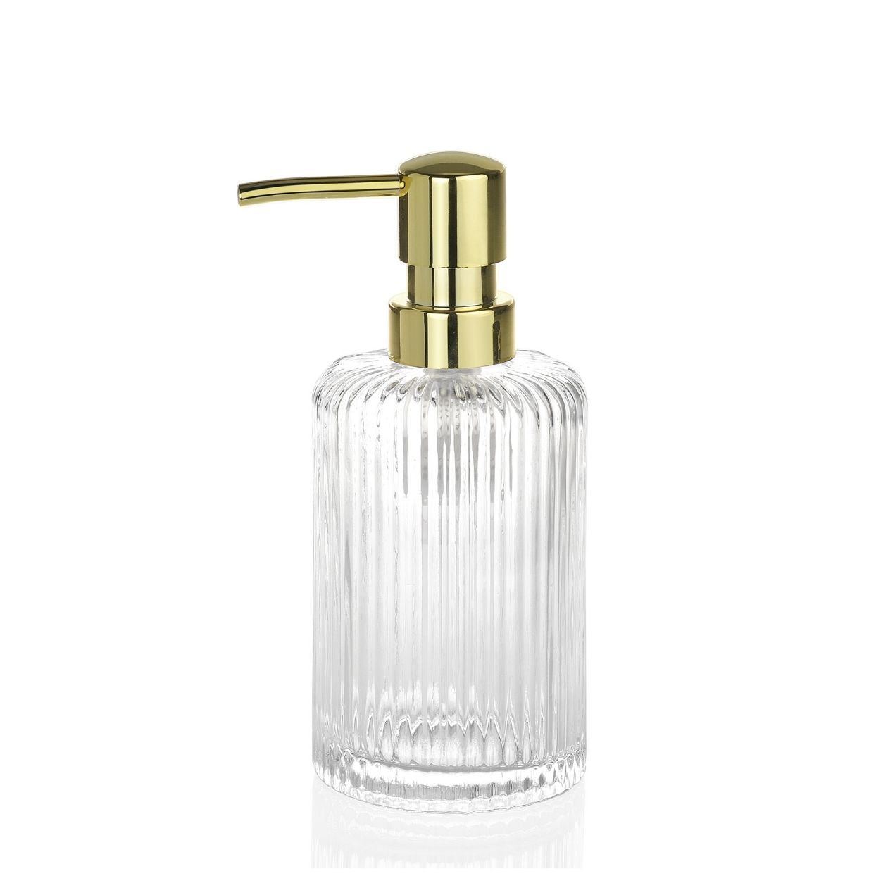 Dispensador de cuarto de baño de cristal clásico dorado