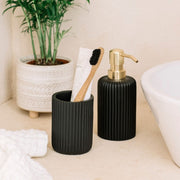 Portacepillos de resina de baño negro