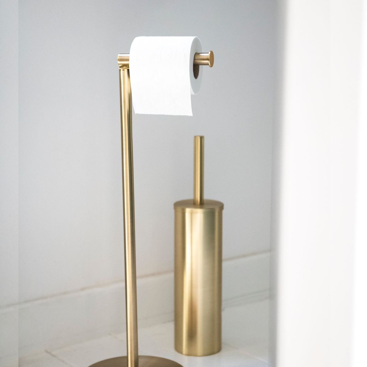 Portarrollos de baño dorado de metal clásico