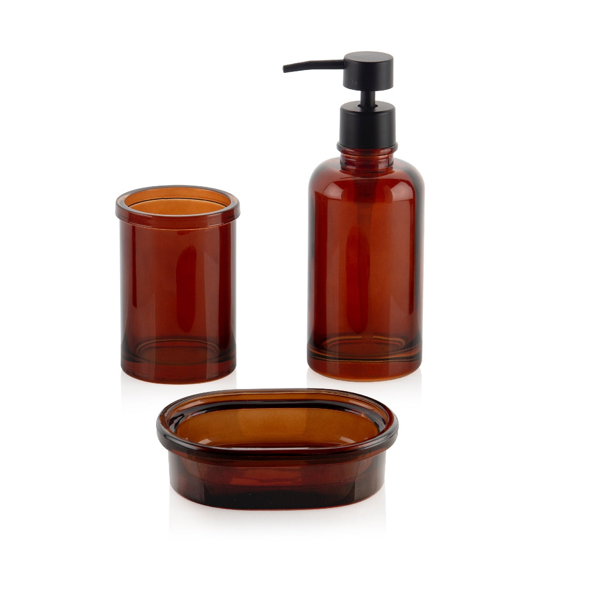 Jabonera de baño de cristal moderna marrón