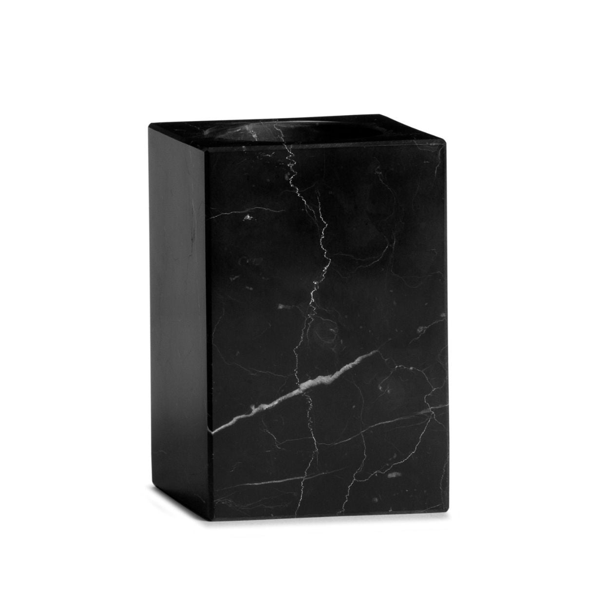 Portacepillos de baño de mármol moderno negro