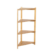 Estantería rinconera de bambú beige nórdica