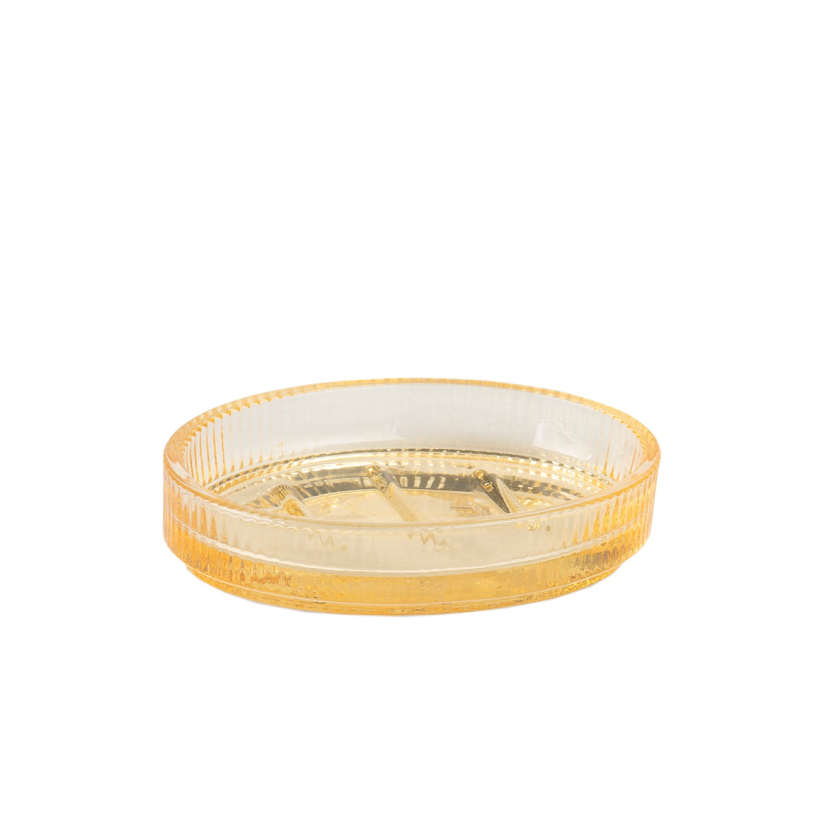 Jabonera de baño amarilla de cristal vintage