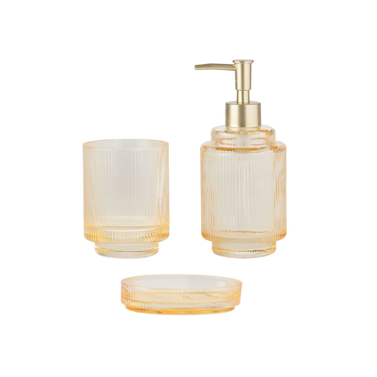 Jabonera de baño amarilla de cristal vintage