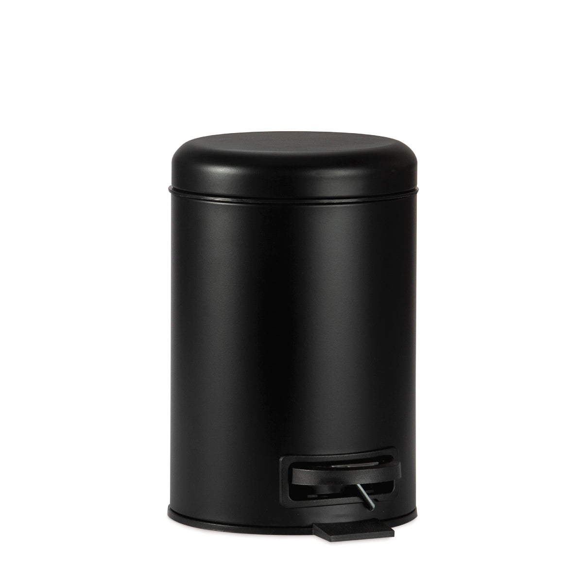 Papelera moderna de metal negro para baño