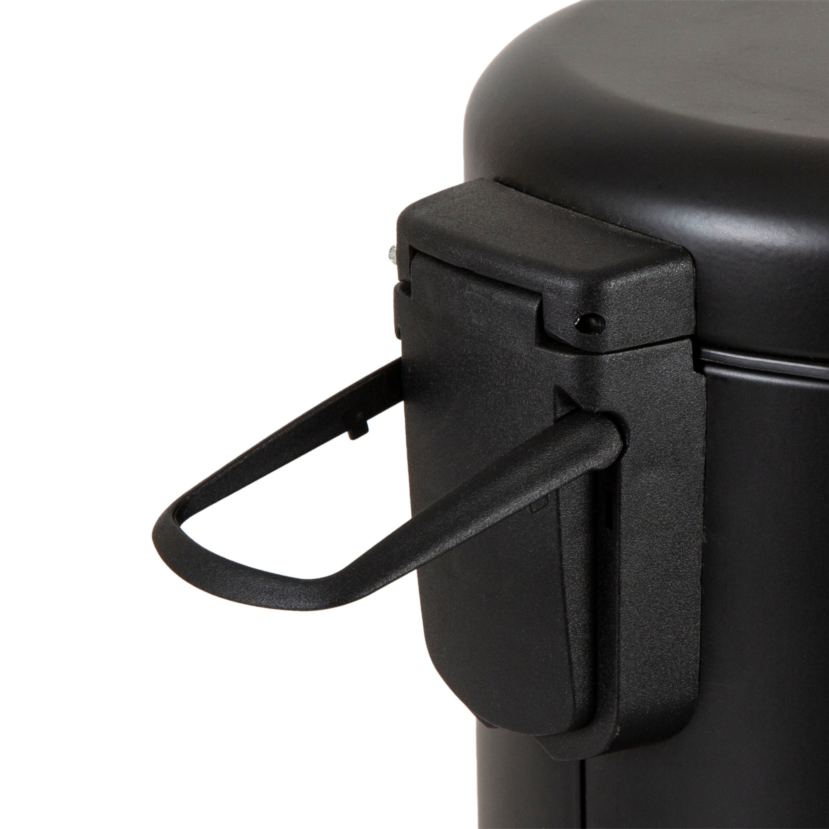 Papelera moderna de metal negro para baño