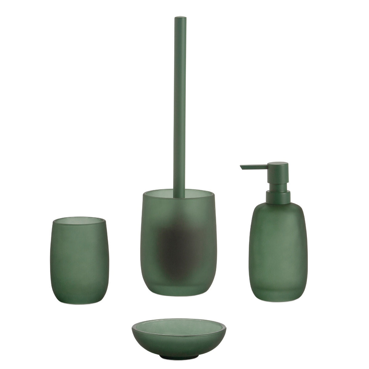 Escobilla de baño moderna verde de cristal