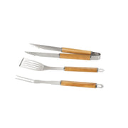 Utensilios para barbacoa de madera modernos