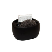Soporte oval para esponja y estropajo de cerámica negra, Andrea House
