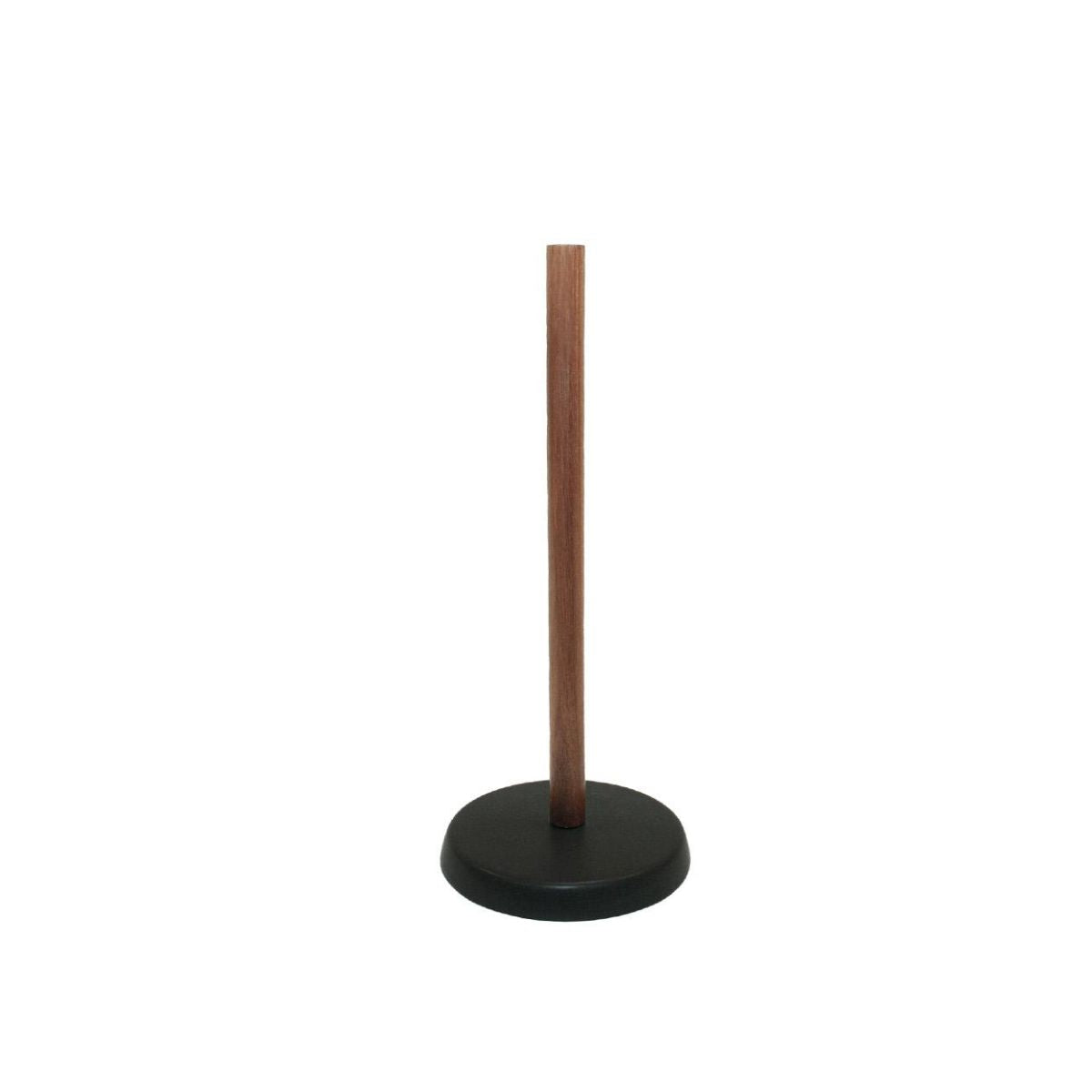 Portarrollos freestanding con base de cerámica negra y palo de madera de acacia, Andrea House