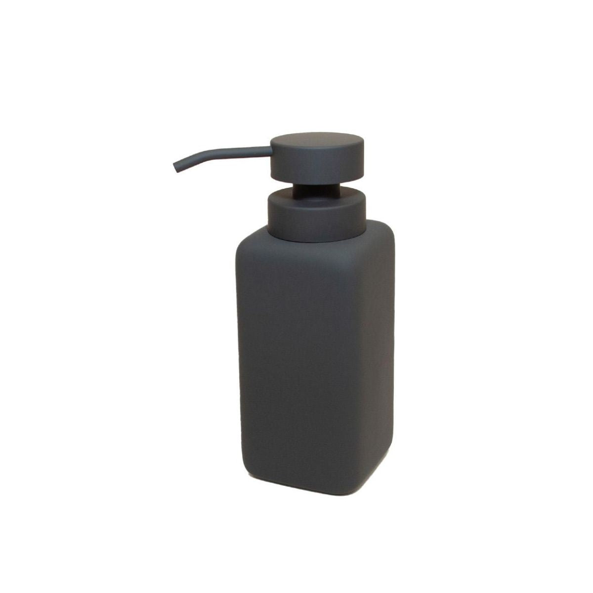 Dispensador de jabón cerámica Soft Touch gris antracita rectangular, Andrea House