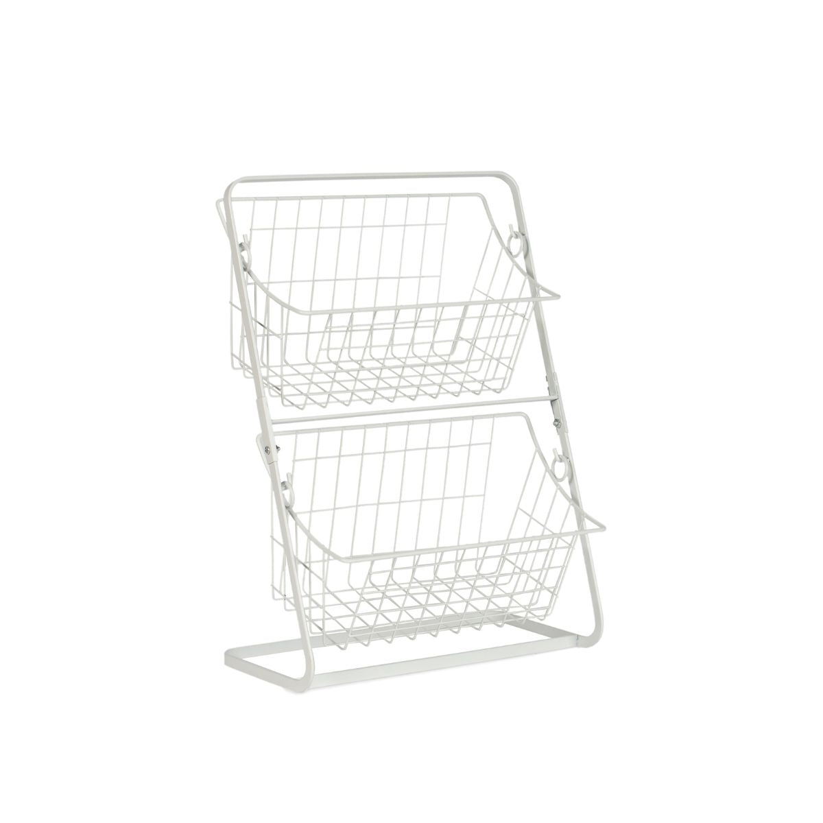 Organizador verdulero de metal blanco